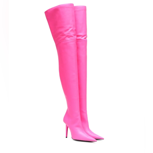 New without box unworn AUTHENTIC Balenciaga pink leather boots - Picture 4 of 13